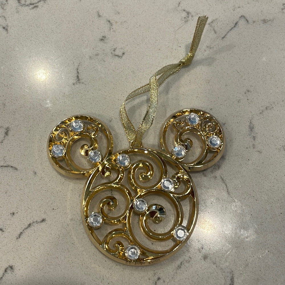 Gold Disney Christmas ornament